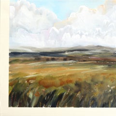 Studio di paesaggio 272 - Pittura acrilica impressionista atmosferica su carta intelata
