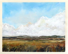 Studio di paesaggio 272 - Pittura acrilica impressionista atmosferica su carta intelata