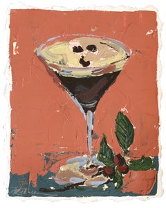 Espresso Martini - Original Abstract Cocktail Still Life Acrylic Art on Paper
