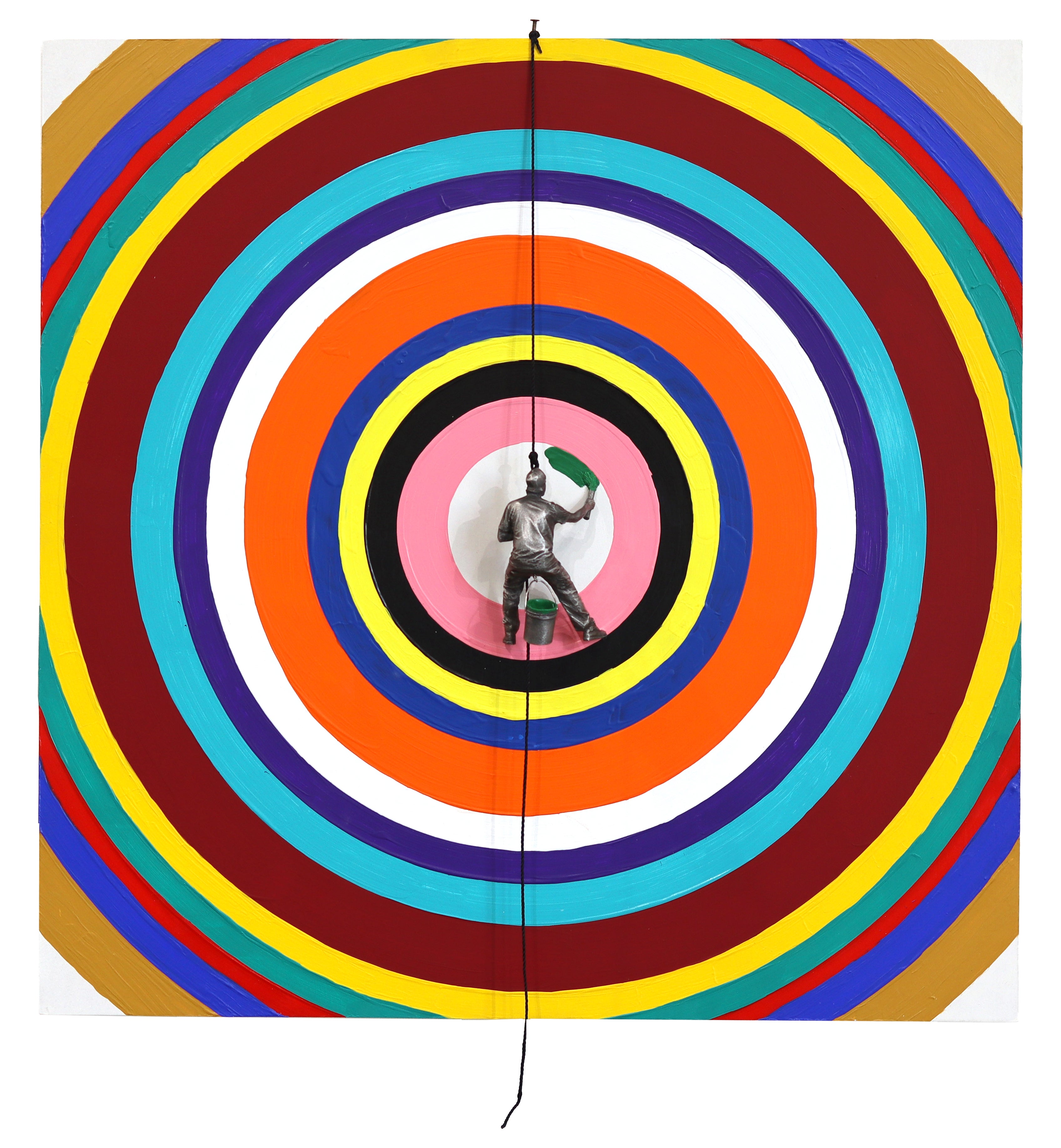 Concentric Circles II - Colorful Modern Abstract Figurative Sculptural Artwork