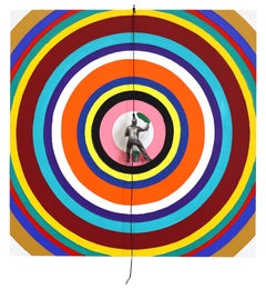 Concentric Circles II - Colorful Modern Abstract Figurative Sculptural Artwork