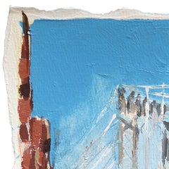 Brooklyn Bridge - Original Abstract City Still Life Acrylic Artwork on Paper