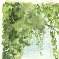 Einsamkeit – Original-Aquarell, figuratives Natur-Stillleben auf Papier