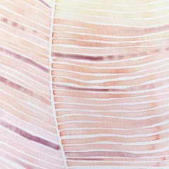 „The Full Breadth“ – Originelles, abstraktes, farbenfrohes Aquarellbild mit Blättern in warmen Farbtönen