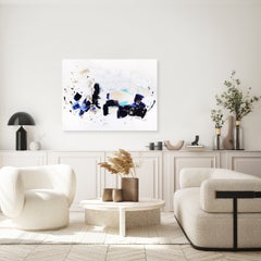 Impresión oceánica n.º 3: cuadro abstracto moderno con texturas sobre lienzo