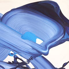 avp_1684 - Original Abstract Blue Tone Contemporary Acrylic Painting on Paper
