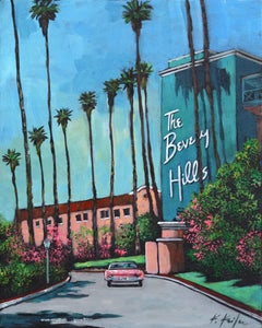 Summer Vacation at Beverly Hills Hotel - Abstract Still Life Acrylic Painting