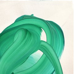 avp_1536 - Original Abstract Green Tone Contemporary Acrylic Painting on Paper
