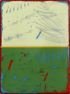 The Window 387 - Contemporary Abstract Resin Minimalist Dual Green Tone Artwork