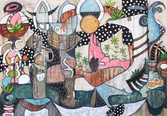 The Thrill of It - Large Scale Abstract Colorful Expressive Mixed Media Artwork