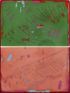 The Window 389 - Modern Abstract Resin Minimalist Pink Green Colorfield Artwork