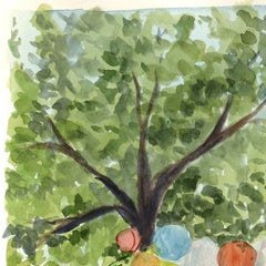 Errand Friends - Aquarelle figurative originale représentant une nature morte, sur papier