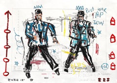 Elvis After Elvis - Œuvre originale abstraite et figurative de pop art à l'acrylique par Gary John