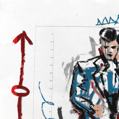 Elvis After Elvis - Œuvre originale abstraite et figurative de pop art à l'acrylique par Gary John