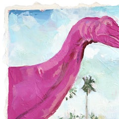 California Road Trip - Abstract Dinosaur Desert Landscape Artwork on Paper