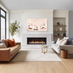 « Willows in the Wind » - Grande œuvre d'art graffiti abstraite représentant un paysage floral texturé