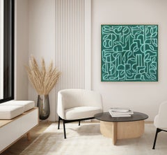 Emerald Arboretum - Modern Abstract Textured Mixed Media Painting on Canvas