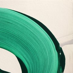 avp_1472 - Original Abstract Green Tone Contemporary Acrylic Painting on Paper