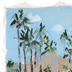 Warm Days - Abstract California Desert Poolside Landscape Artwork on Paper