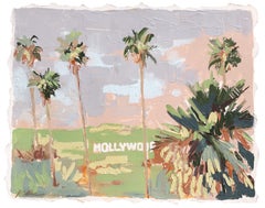 Over the Palms - Abstract Hollywood Sign Inspired Landscape Artwork on Paper
