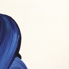 avp_1689 - Original Abstract Blue Tone Contemporary Acrylic Painting on Paper