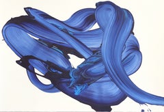 avp_1689 - Original Abstract Blue Tone Contemporary Acrylic Painting on Paper