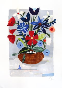 Bouquet della vittoria, NY Giants - Collage floreale stravagante ispirato allo sport