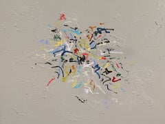 « Tempête de sable » - Œuvre d'art originale, abstraite, colorée et texturée, réalisée en techniques mixtes sur toile