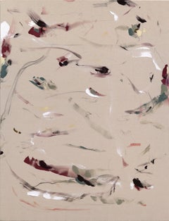 Hell of a Time - Opera d'arte contemporanea astratta originale, in stile minimalista, su tela, color beige