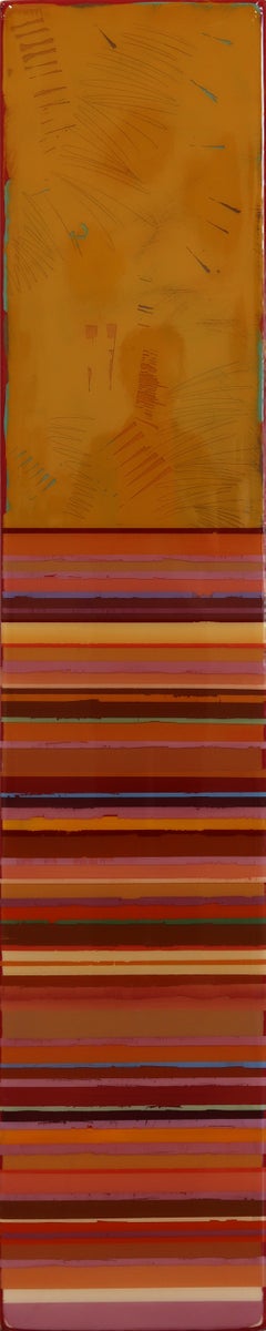 Tall Sunspot 74 - Modernes Harz Minimalist Warm Tone Striped Abstract Artwork