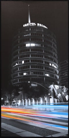 Capitol Records - The Beats - LA Cityscape Photography Mixed Media Art on Canvas