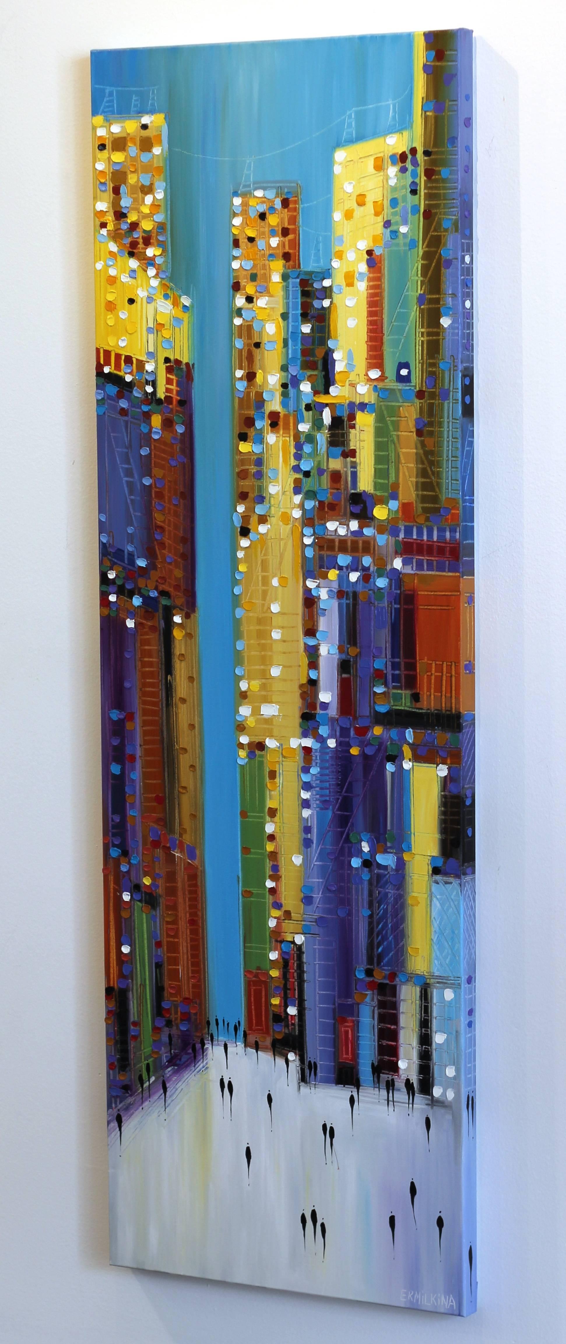 Colorful Cityscape - Contemporary Painting by Ekaterina Ermilkina