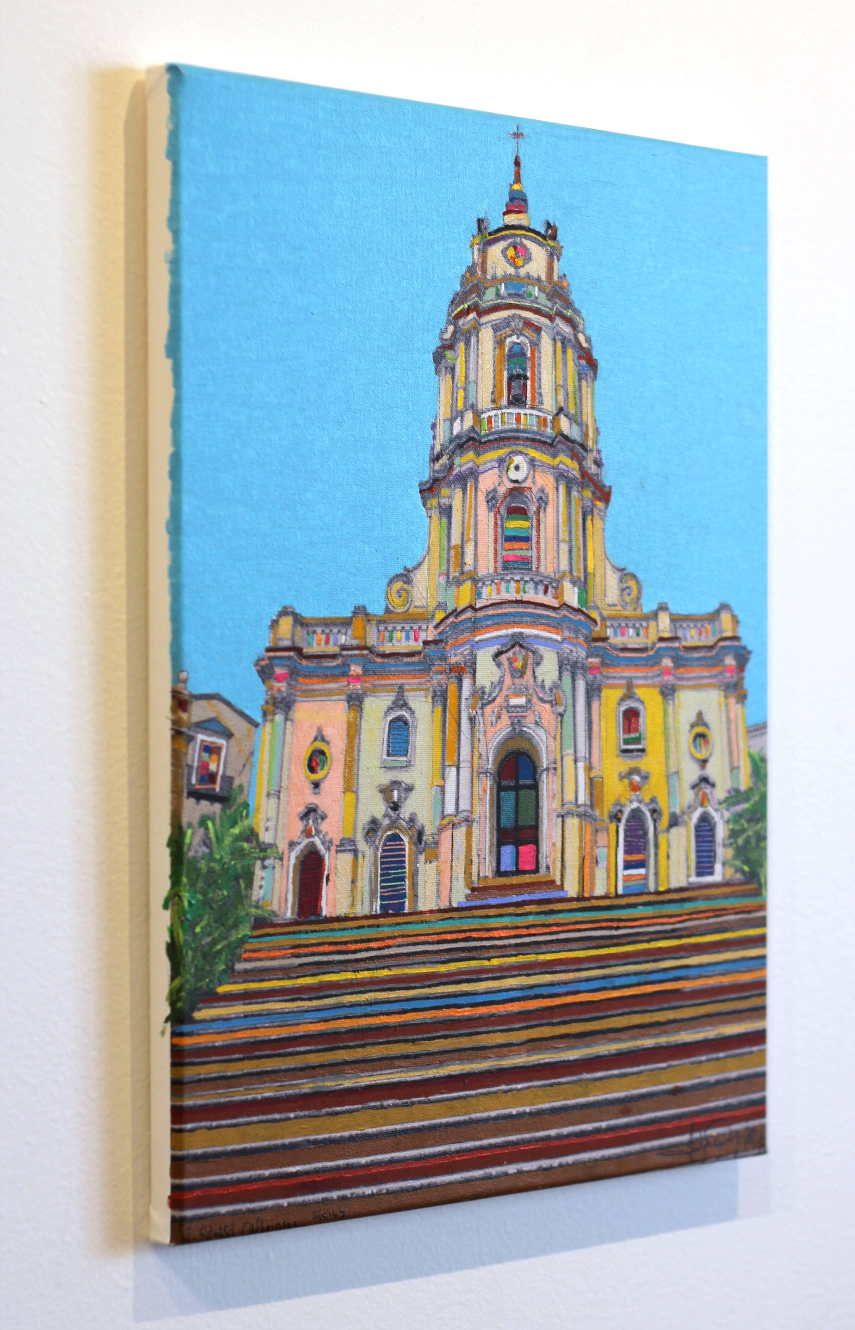 St. George Cathedral Sicily - Contemporary Painting by Fabio Coruzzi