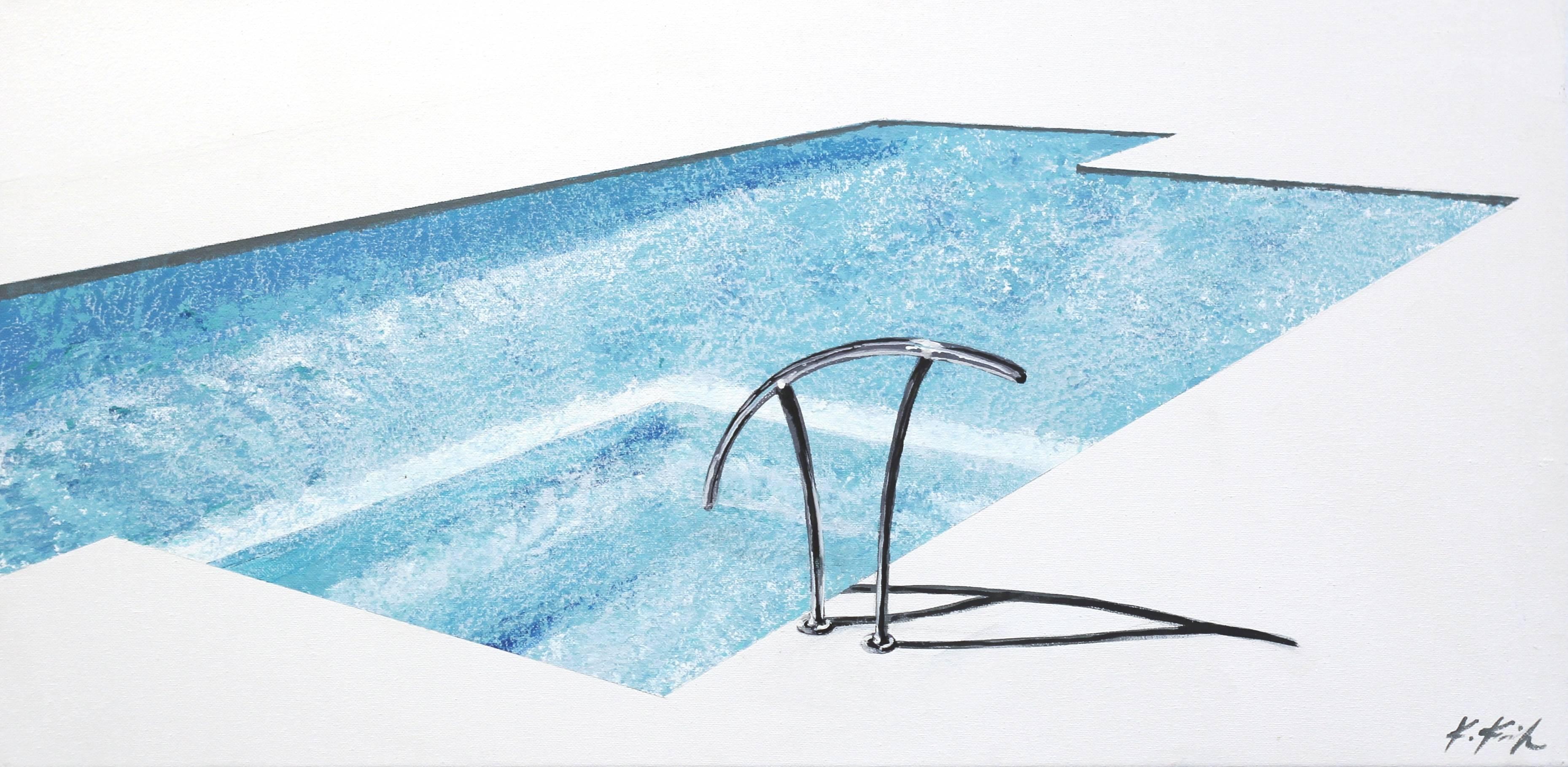 Kathleen Keifer Landscape Painting - Deep Aqua Velvet Pool