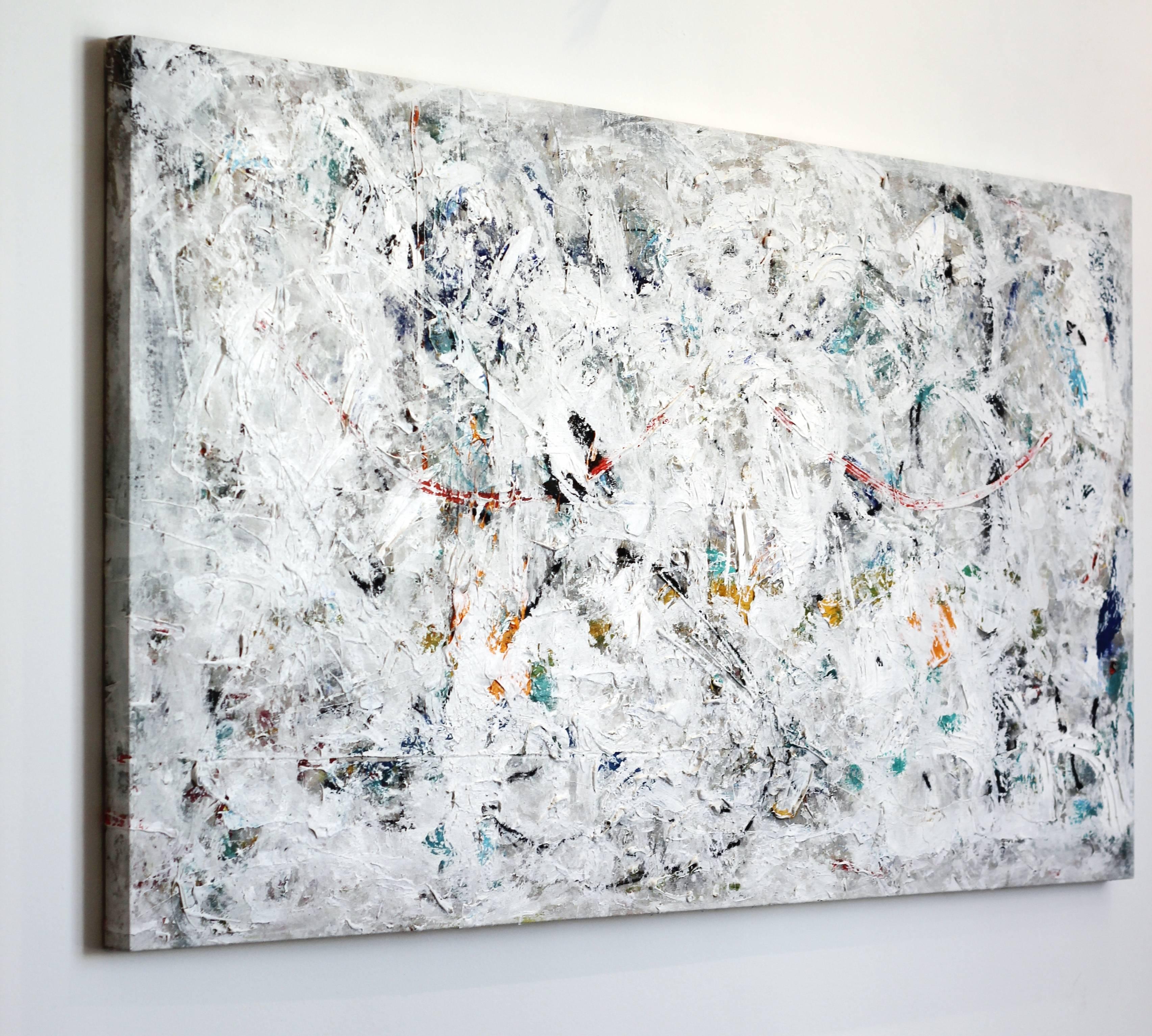 Hiraeth - Gray Abstract Painting by Shauna La
