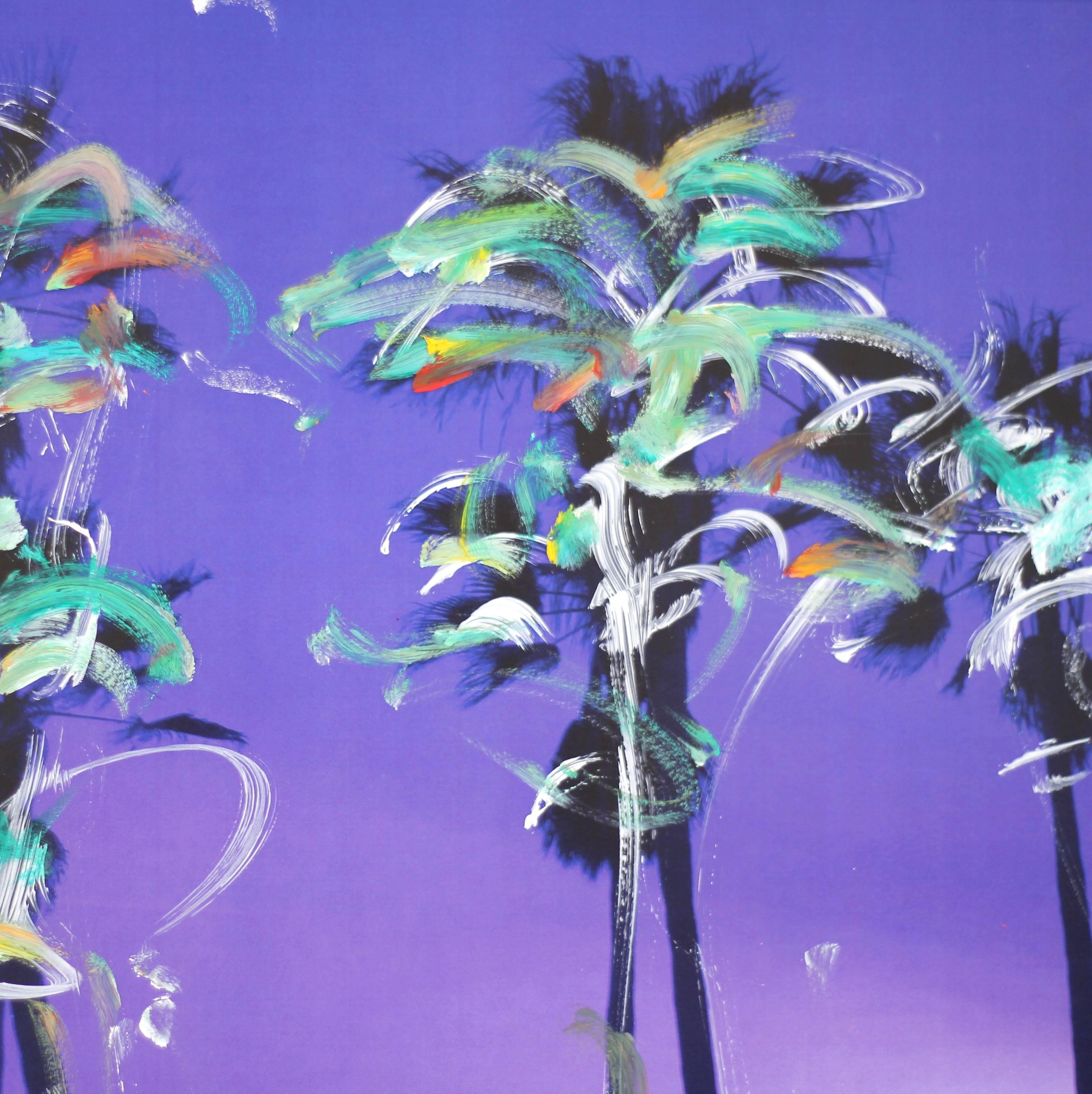 Palms Original #3 - Purple Abstract Photograph by Pete Kasprzak