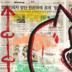 "Holy Smokes" - Original Batman Street Art on Newspaper by Gary John