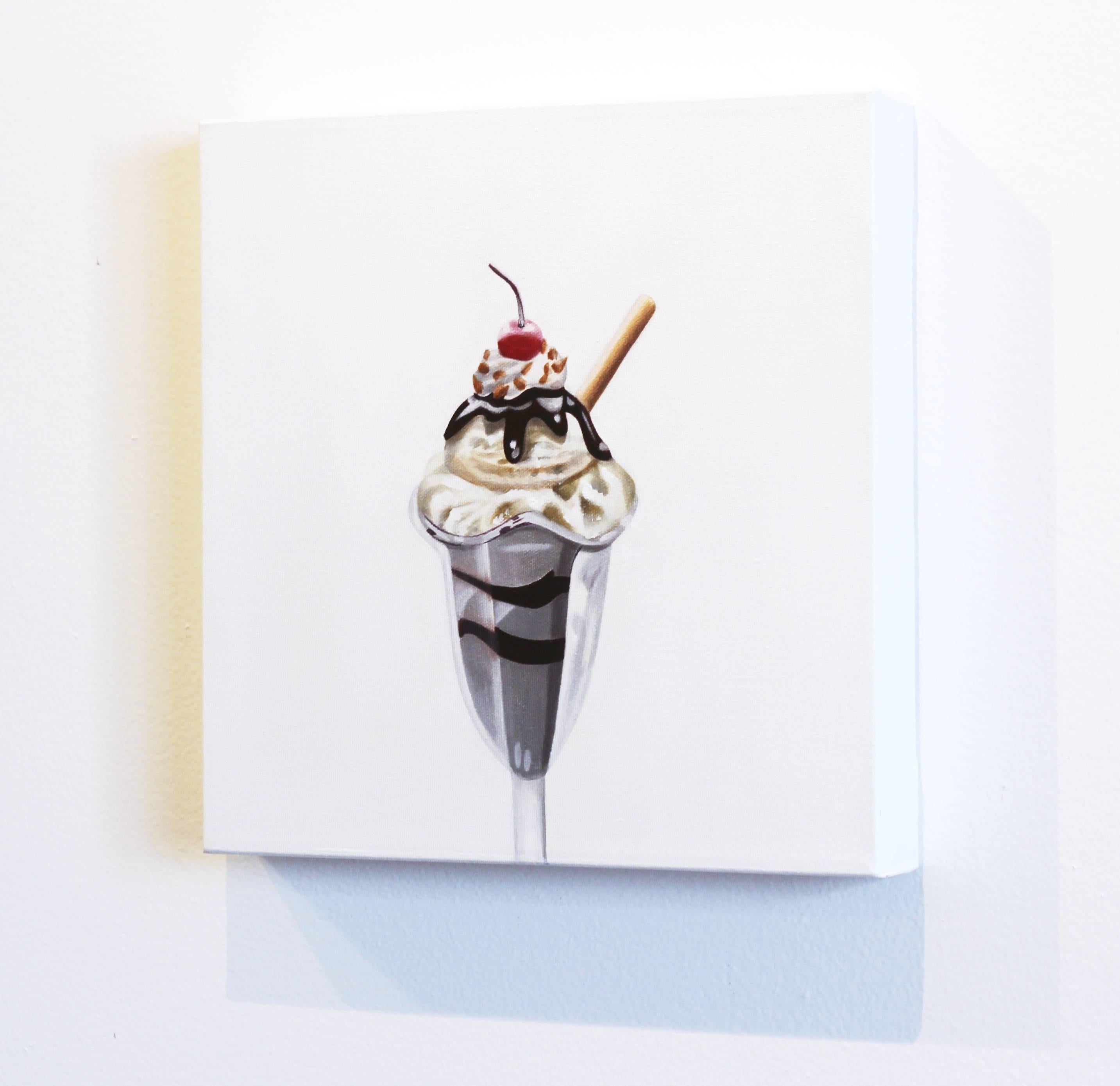 Ice Cream Sunday - Gray Interior Painting by Erin Rothstein