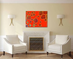 Departure 2 - Colorful Red Organic Abstract Landscape Painting