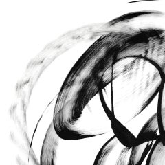 Orontium Mackii - Quadro calligrafico astratto originale in bianco e nero