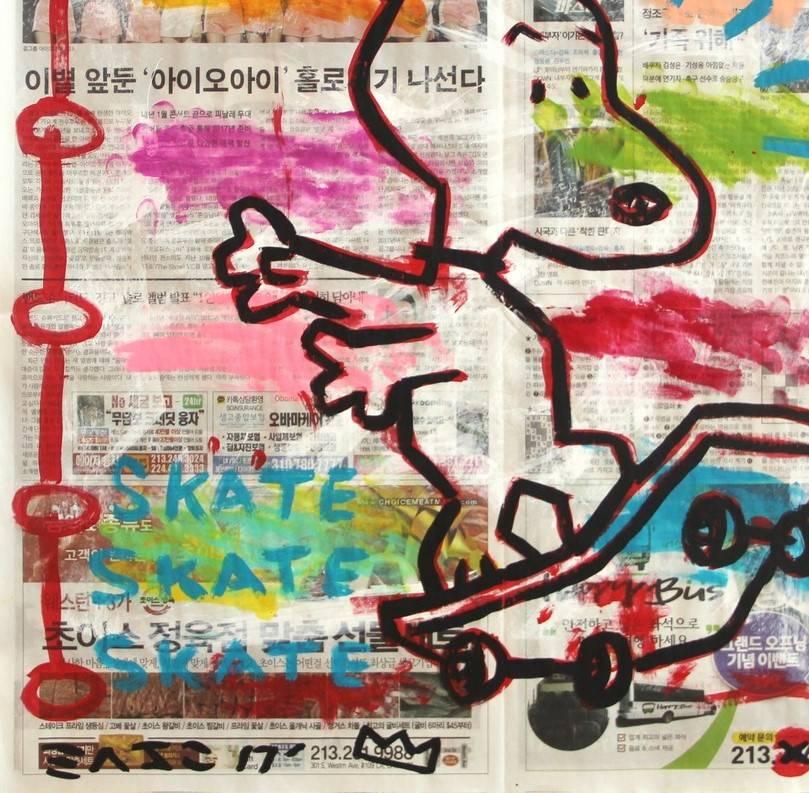 Skate Dog  - Street Art Painting by Gary John