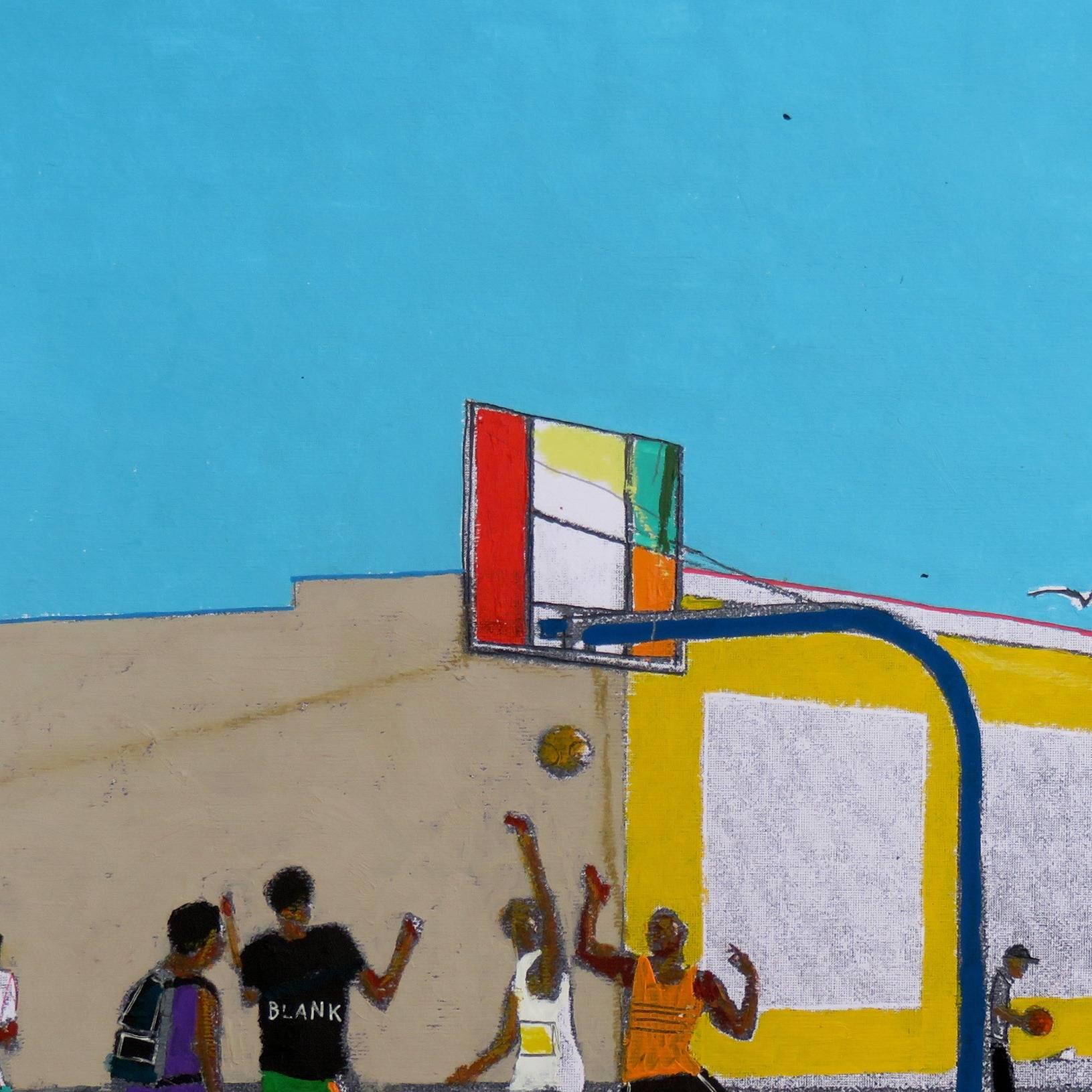 Basket Players at Venice Beach - Pop Art Painting by Fabio Coruzzi