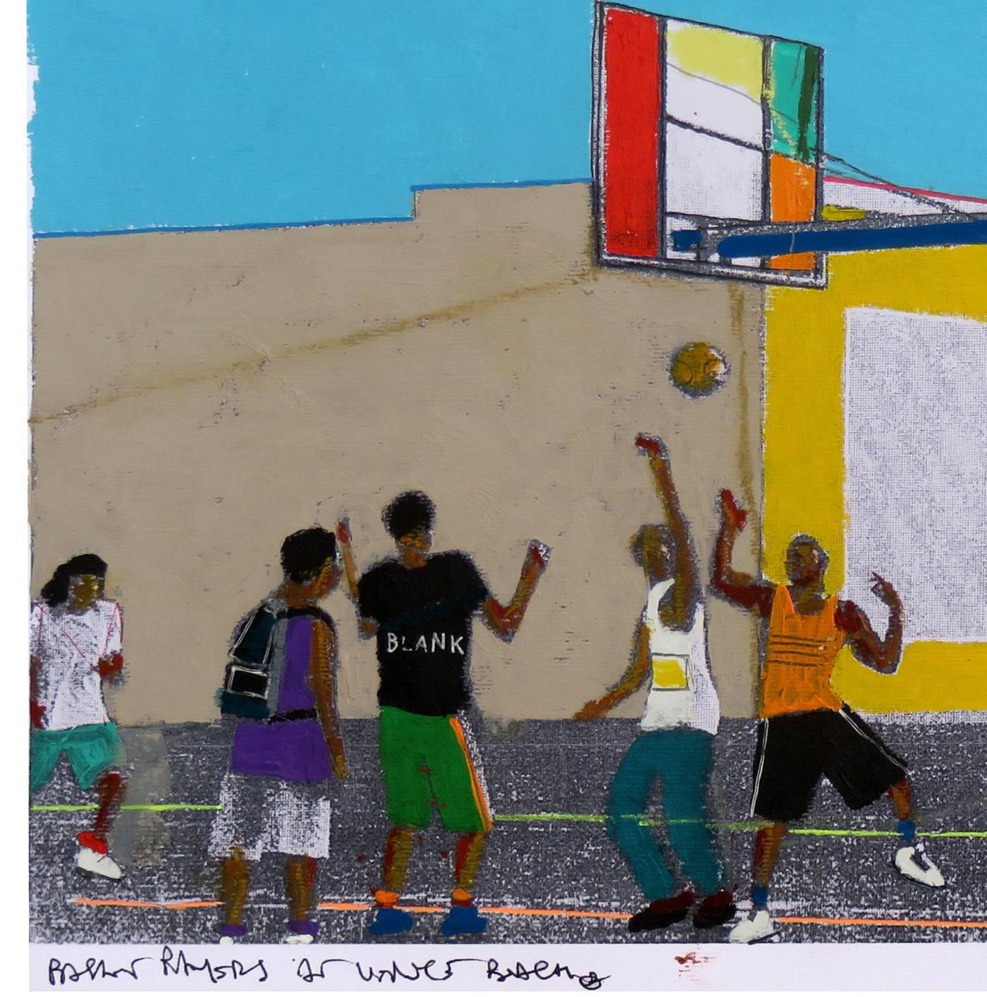 Basket Players at Venice Beach - Painting by Fabio Coruzzi