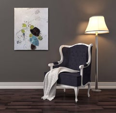 AWH 161 - Modern Abstract Still Life Floral Earth Tone Original Oil Painting