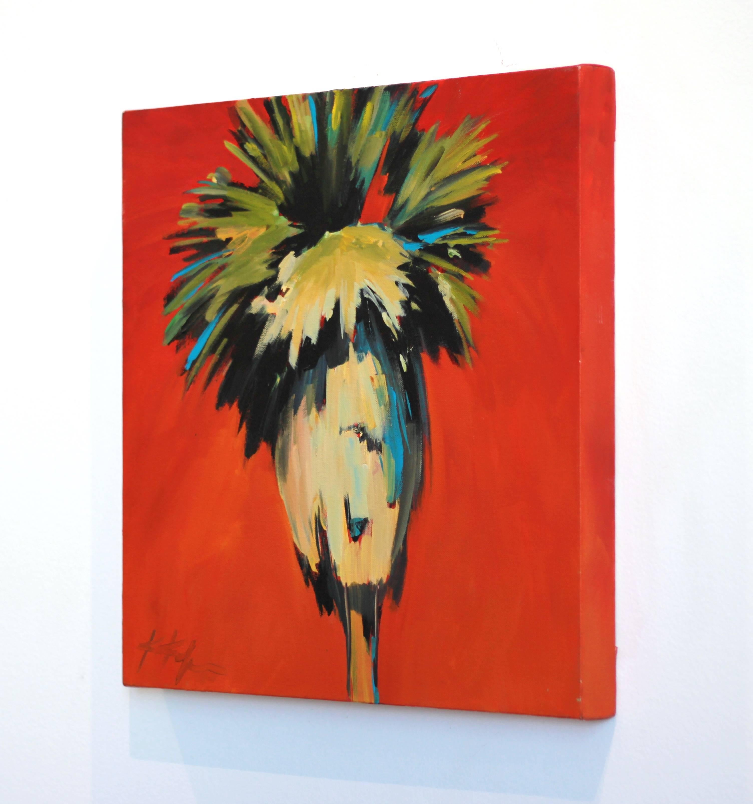 Red Palm - Orange Still-Life Painting by Kathleen Keifer