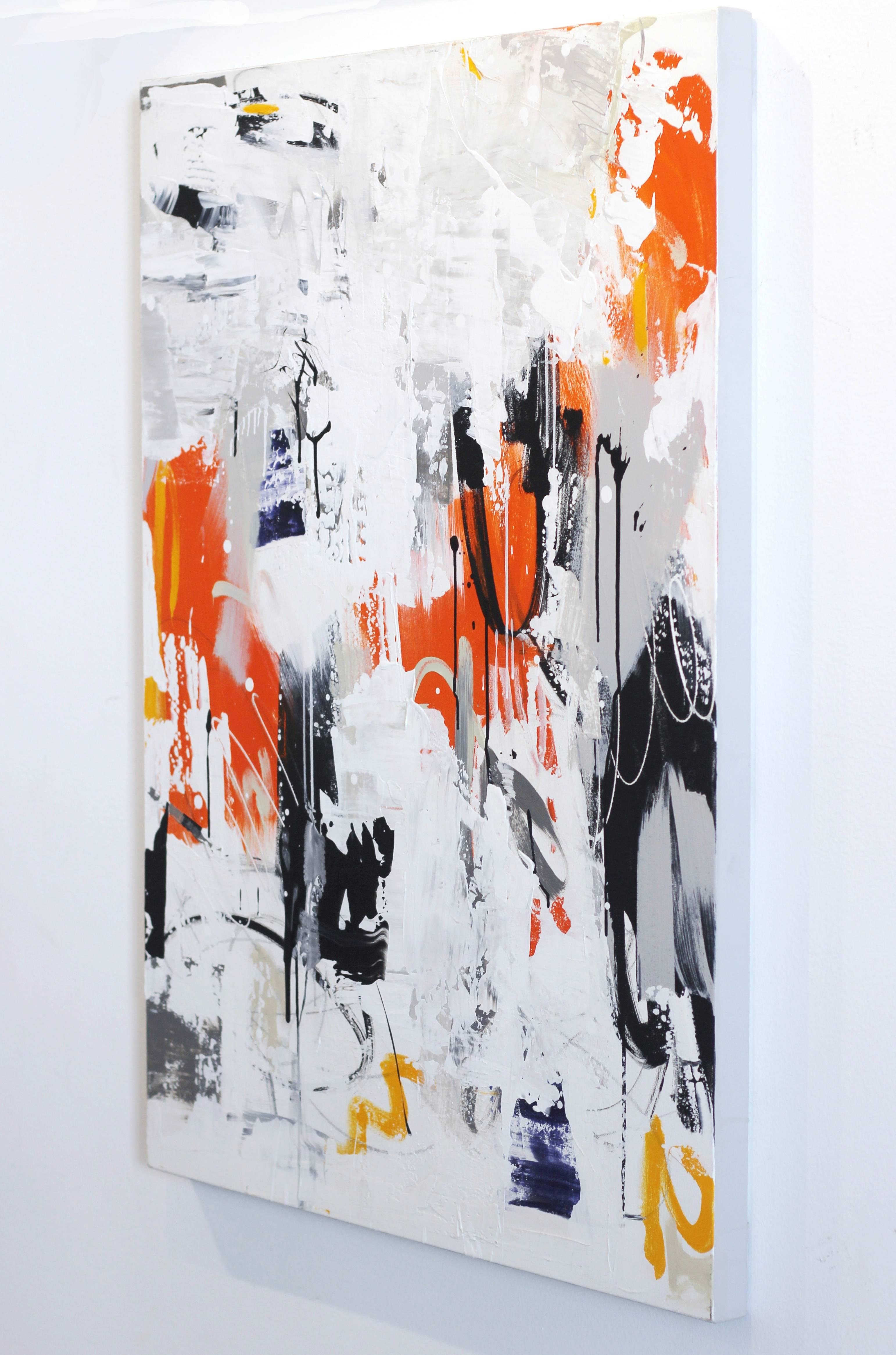 The Grove - Gray Abstract Painting by Amber Goldhammer