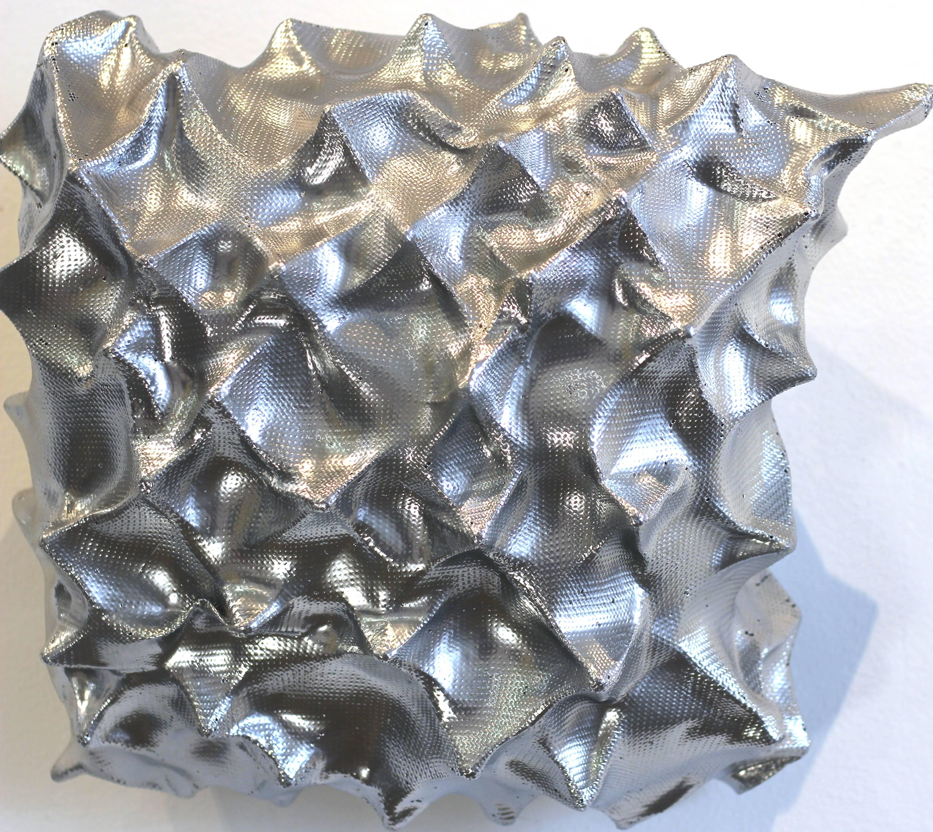 Pillow Cloud II - Silver Three-Dimensional Lightweight Metal Wall Art - Contemporary Sculpture by Atticus Adams