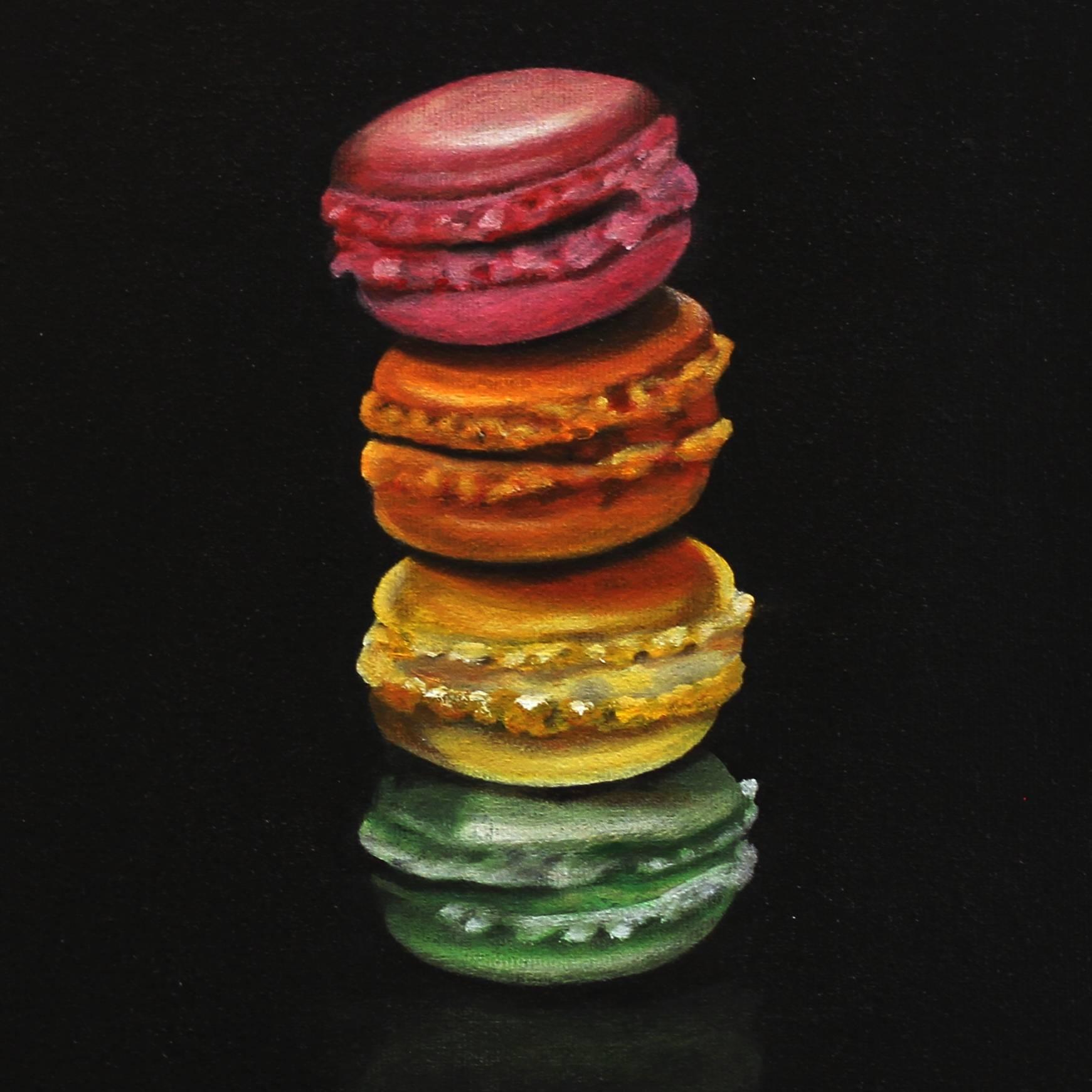 Macarons - Photorealist Painting by Erin Rothstein