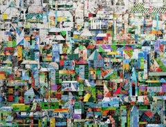 Sublime 709 - Green Colorful Original Photographic Collage Mixed Media Artwork