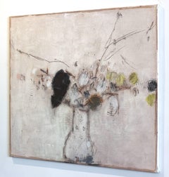 AWH 163 – Original figuratives, abstraktes, beruhigendes, geblümtes Ölgemälde, Stillleben